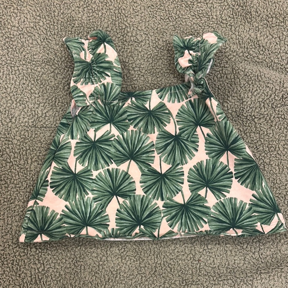 Green Leaf Print Top